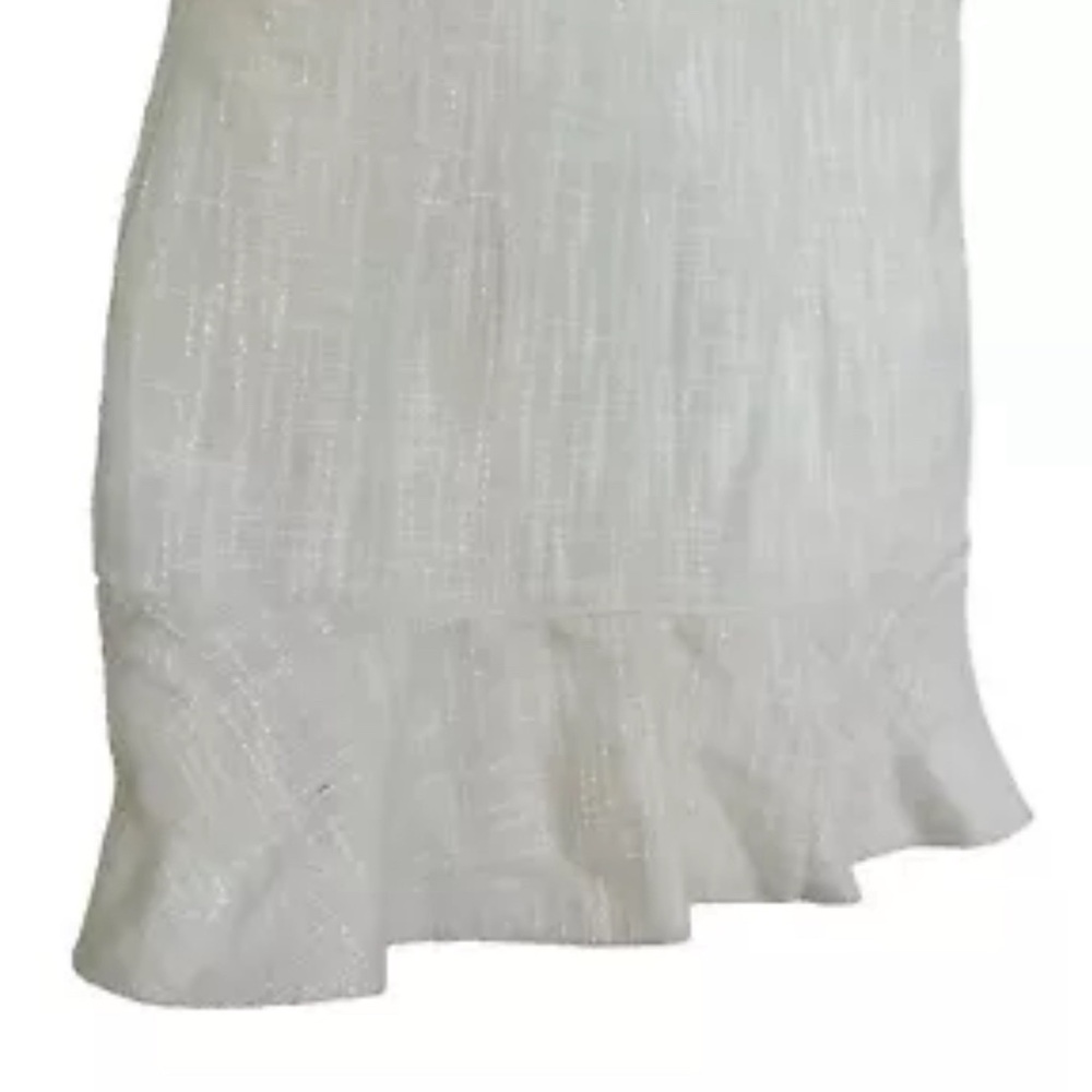 Commense Contrast Binding Button Tweed Short Dress Sz M Ivory - Picture 6 of 13